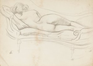 Desnudo durmiendo en un sofá